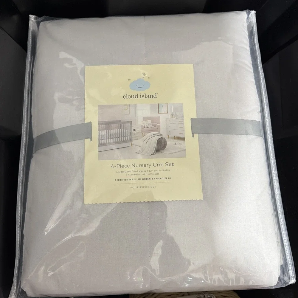 Cloud Island 4 Piece Crib Set Comforter Sheet Blanket Crib Skirt  Snowflake